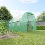 Voir la diapositive 5 : EUROSPEN Serre de Jardin Tunnel 7m² - bâche armée - avec fenêtres latérales et porte zipée