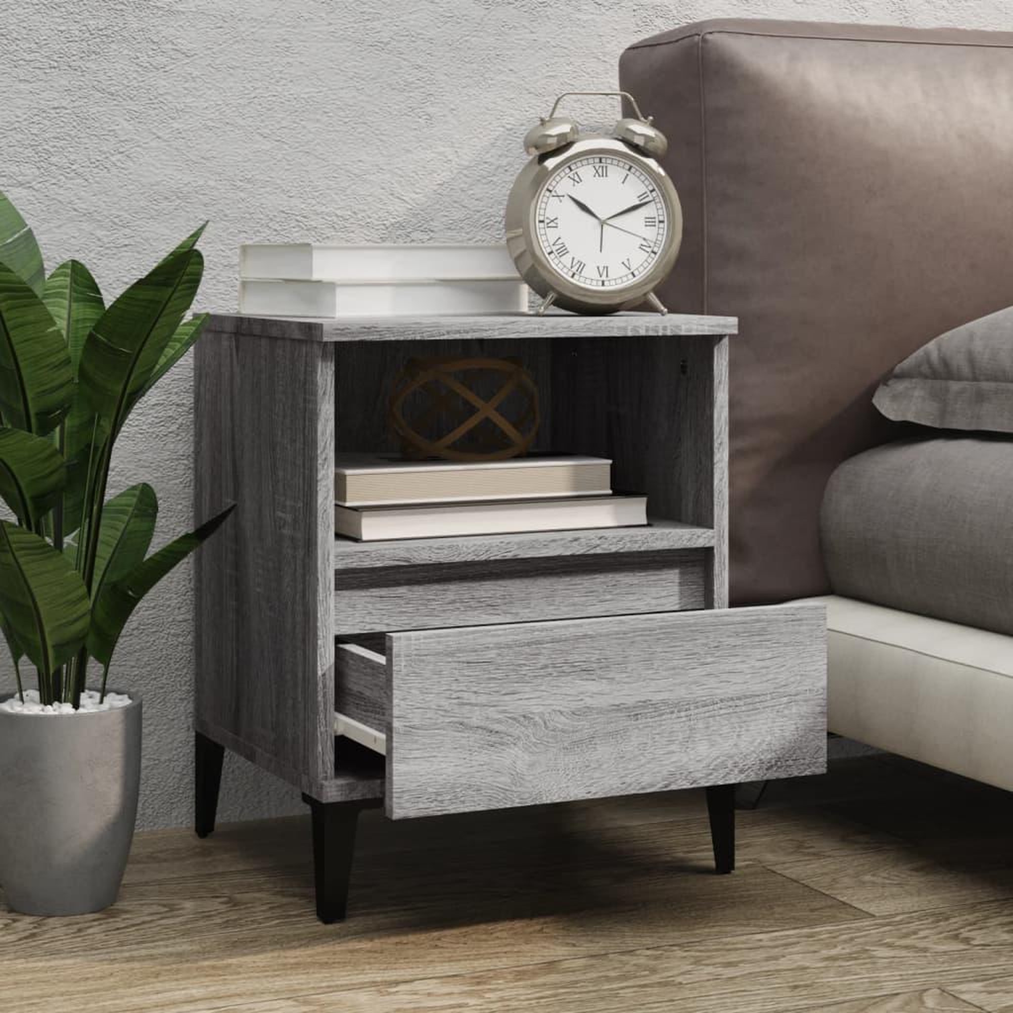 Voir la diapositive 3 : VIDAXL Tables de chevet 2 pcs Sonoma gris 40x35x50 cm