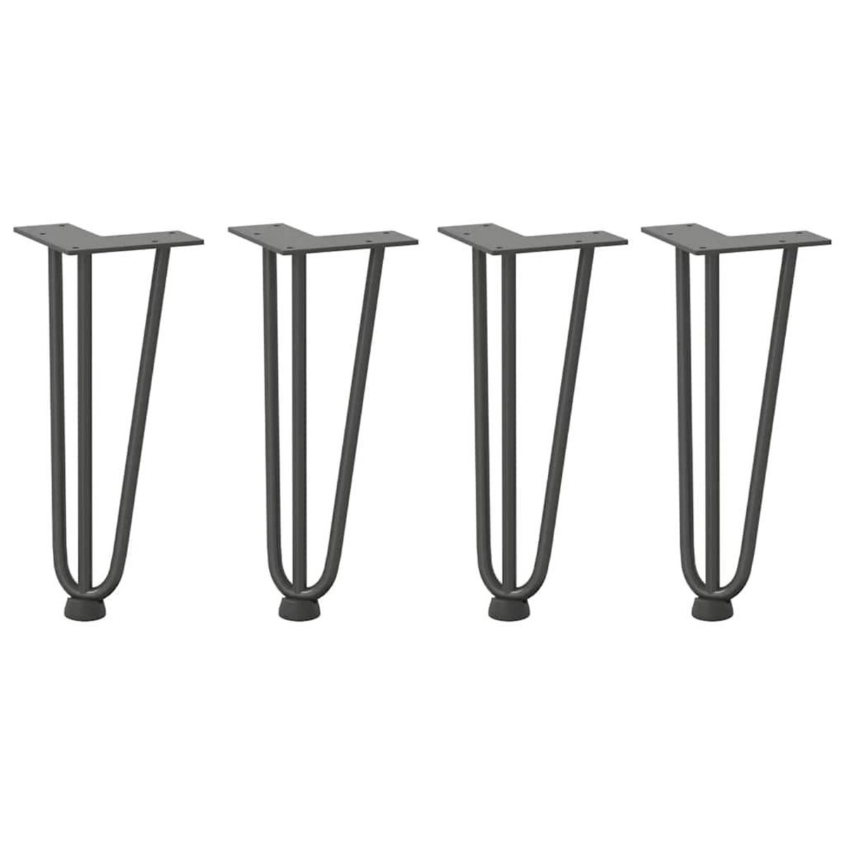 VIDAXL Pieds de table en forme d'epingle a cheveux 4 pcs anthracite