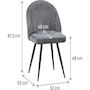 Voir la diapositive 3 : Habitat et Jardin Lot de 2 chaises en tissu  Samuel  - 53 x 51 x 82 cm - Gris
