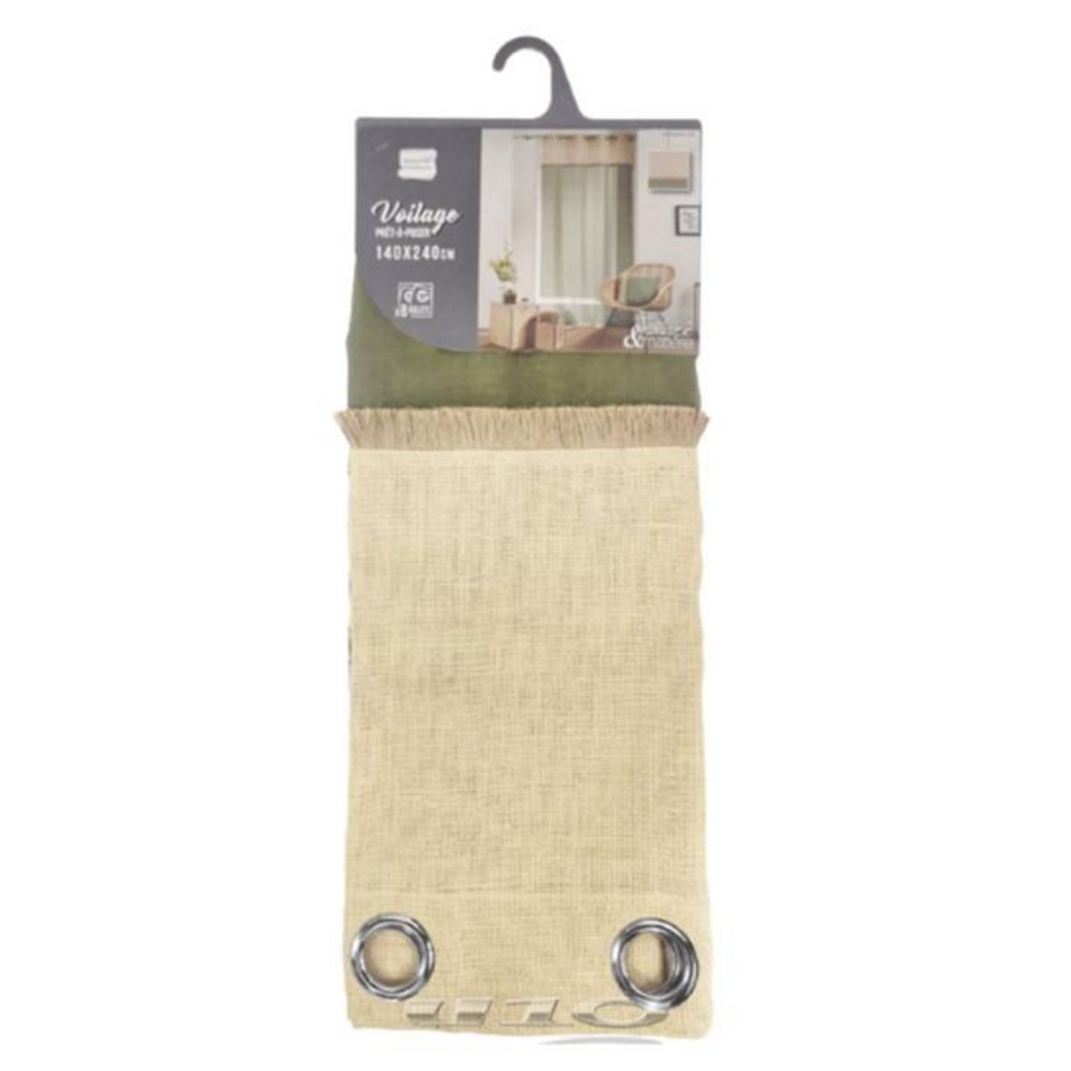 Paris Prix Rideau Voilage à Œillets  Greenybel  140x240cm Vert