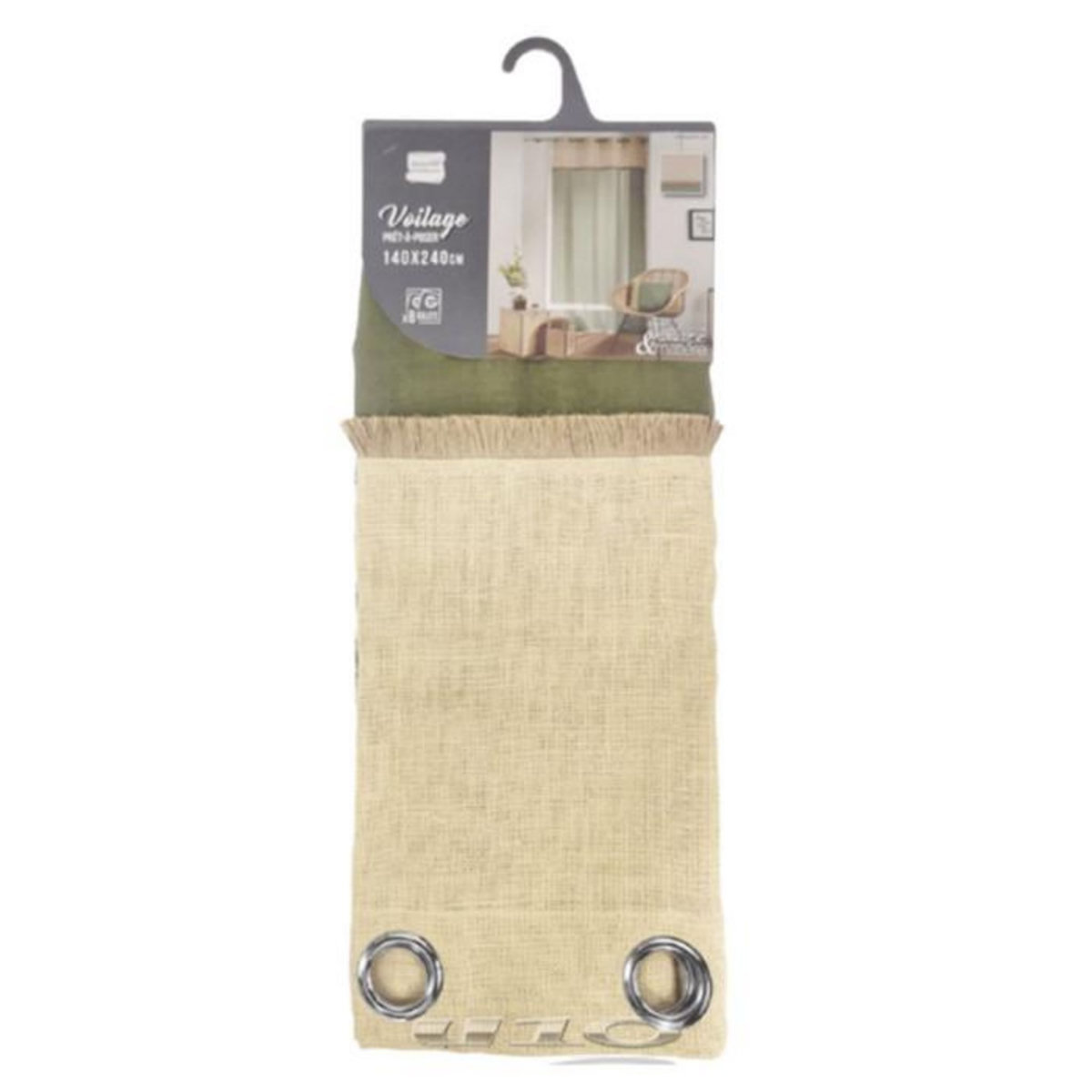 Paris Prix Rideau Voilage à Œillets  Greenybel  140x240cm Vert