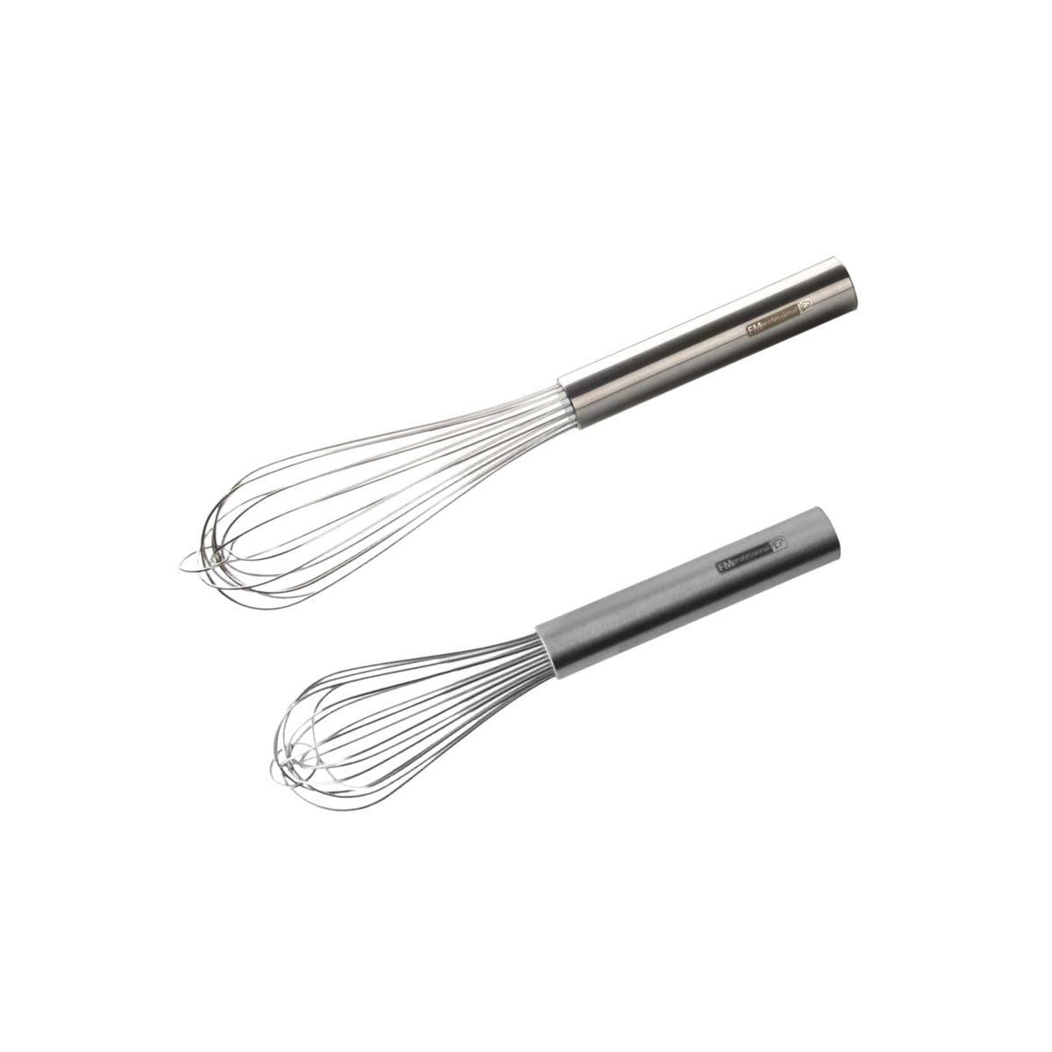 FM PROFESSIONAL Lot de 2 fouets de cuisine ou de pâtisserie en inox 25 cm et 30 cm fm professional pâtisserie