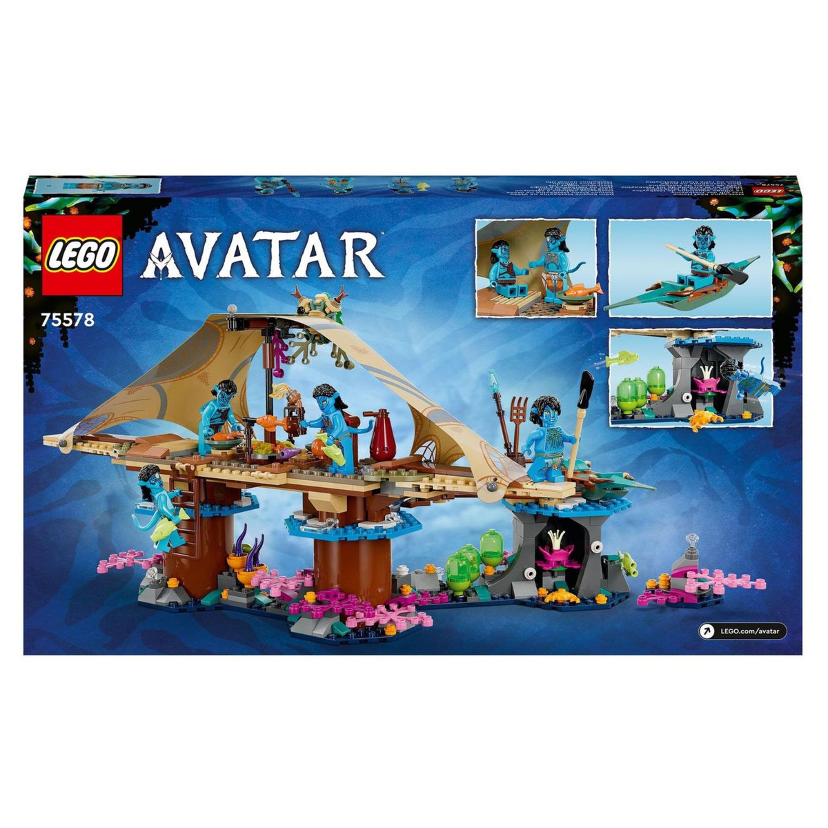 LEGO Avatar 75578 Le village aquatique de Metkayina, Jouet de Construction, avec Village, Canoë, Pandora, Minifigurines Neytiri et Tonowari