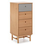Voir la diapositive 1 : VS VENTA-STOCK Chiffonnier de nuit Magnus 4 tiroirs, bois massif, 40 cm Largeur