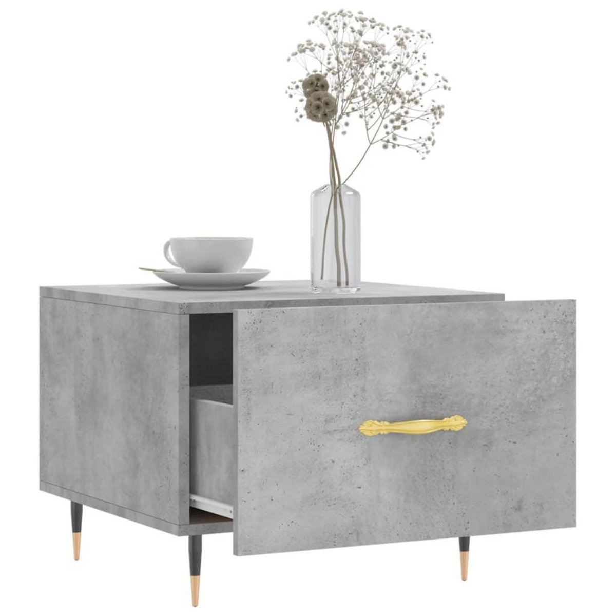 VIDAXL Tables basses 2 pcs gris beton 50x50x40 cm bois d'ingenierie