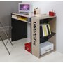 Bureau enfant style industriel avec niche et étagères  L108cm GIMP