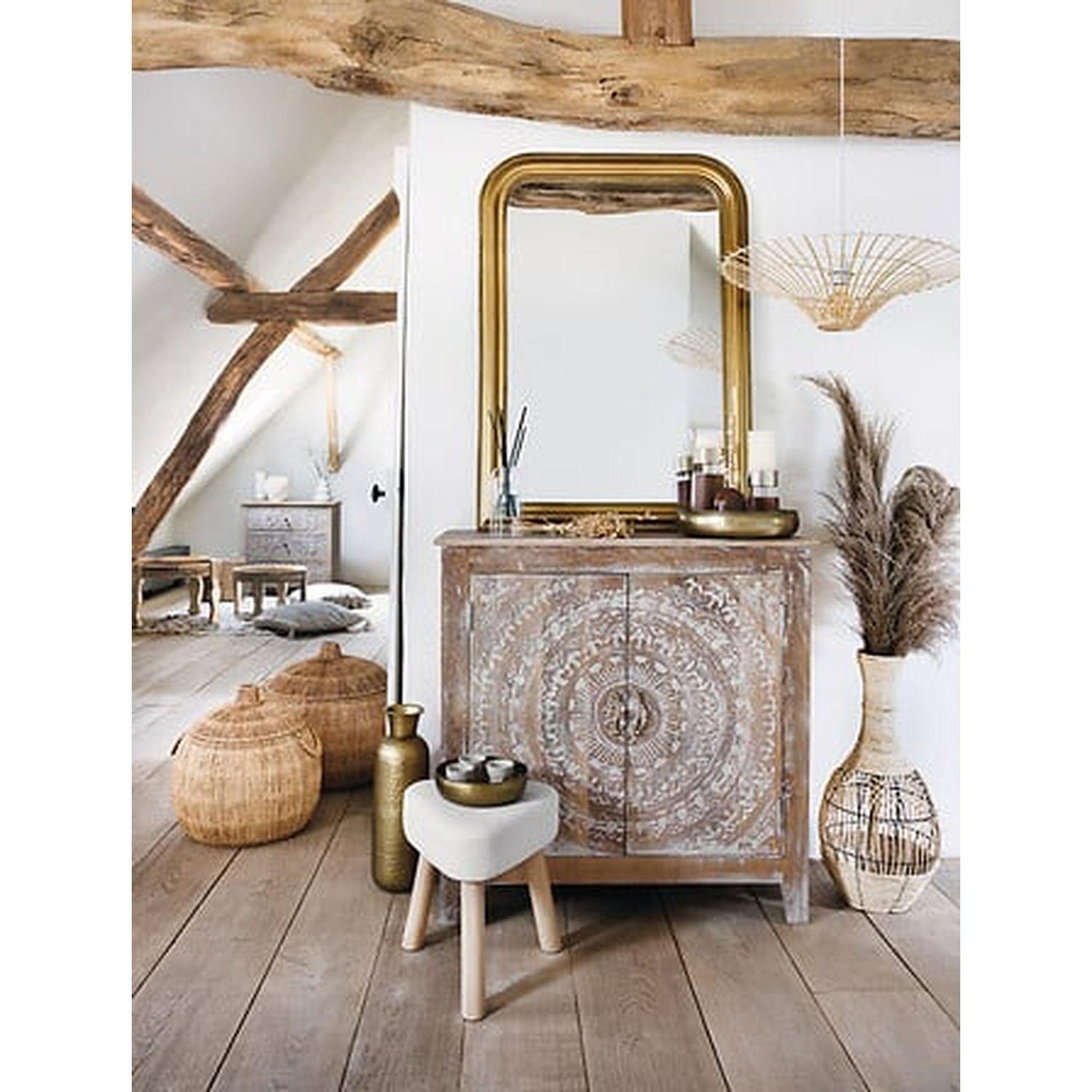 Voir la diapositive 4 : ATMOSPHERA Miroir à moulures adele - 74 x 104 cm - doré