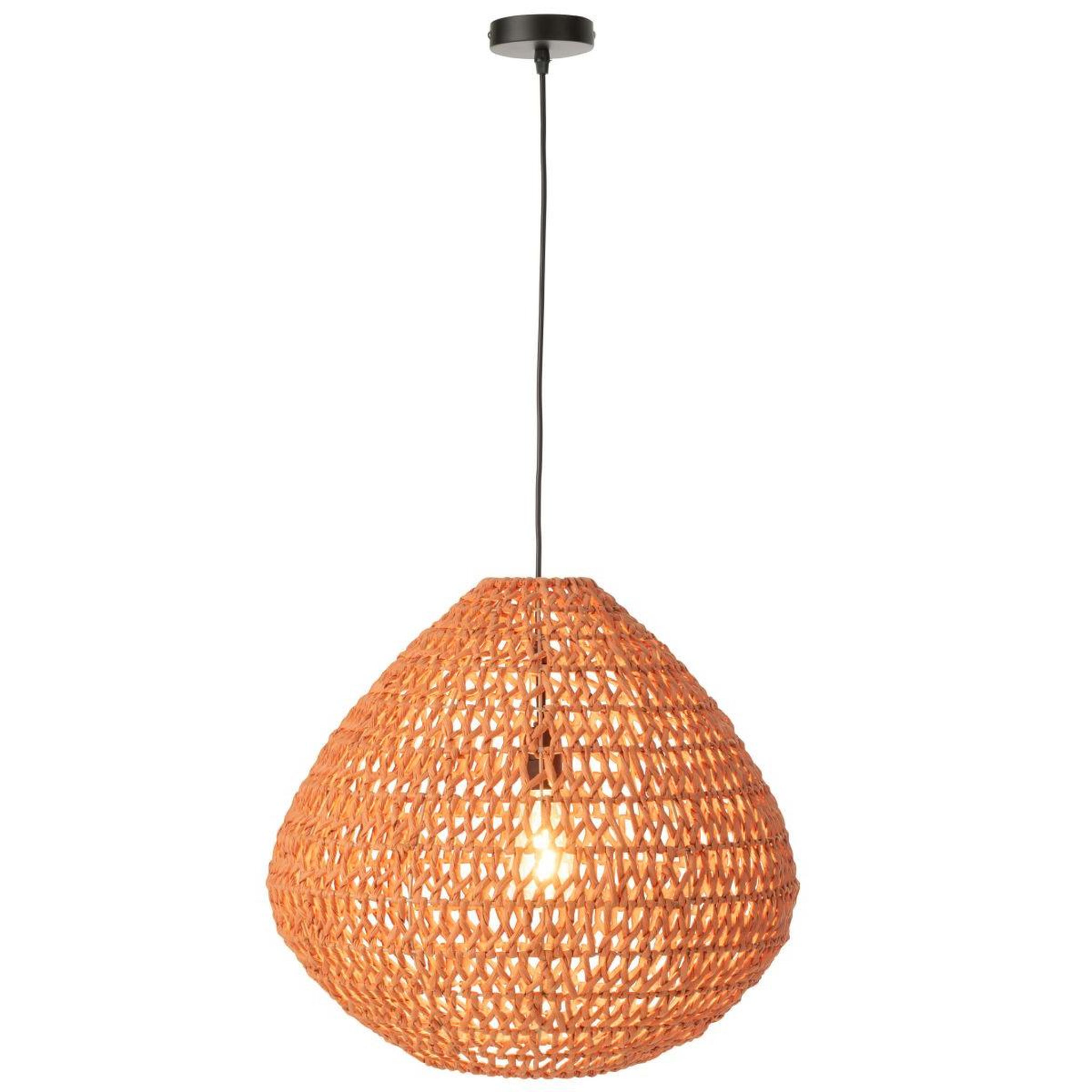 Voir la diapositive 2 : J-LINE Lampe suspension torsade  sharron  50cm orange
