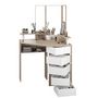 Voir la diapositive 6 : Coiffeuse d'angle 3 miroirs 5 tiroirs pivotants GIRLY