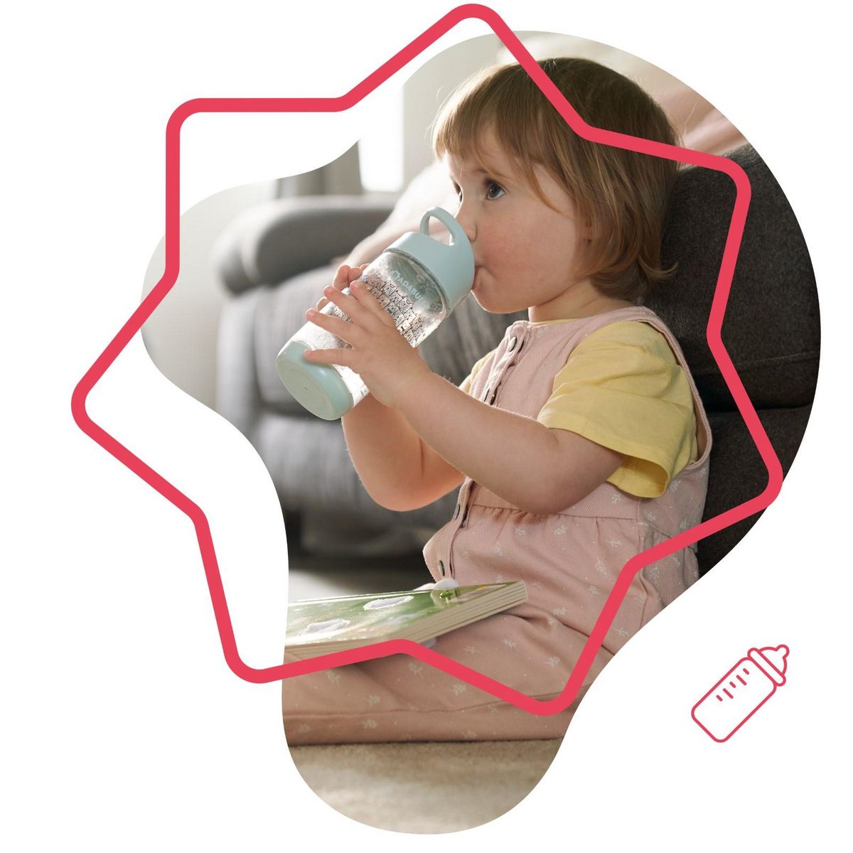 BADABULLE Gourde à paille pour enfant Badabulle - Anti-fuites - 12m+ - 350ml