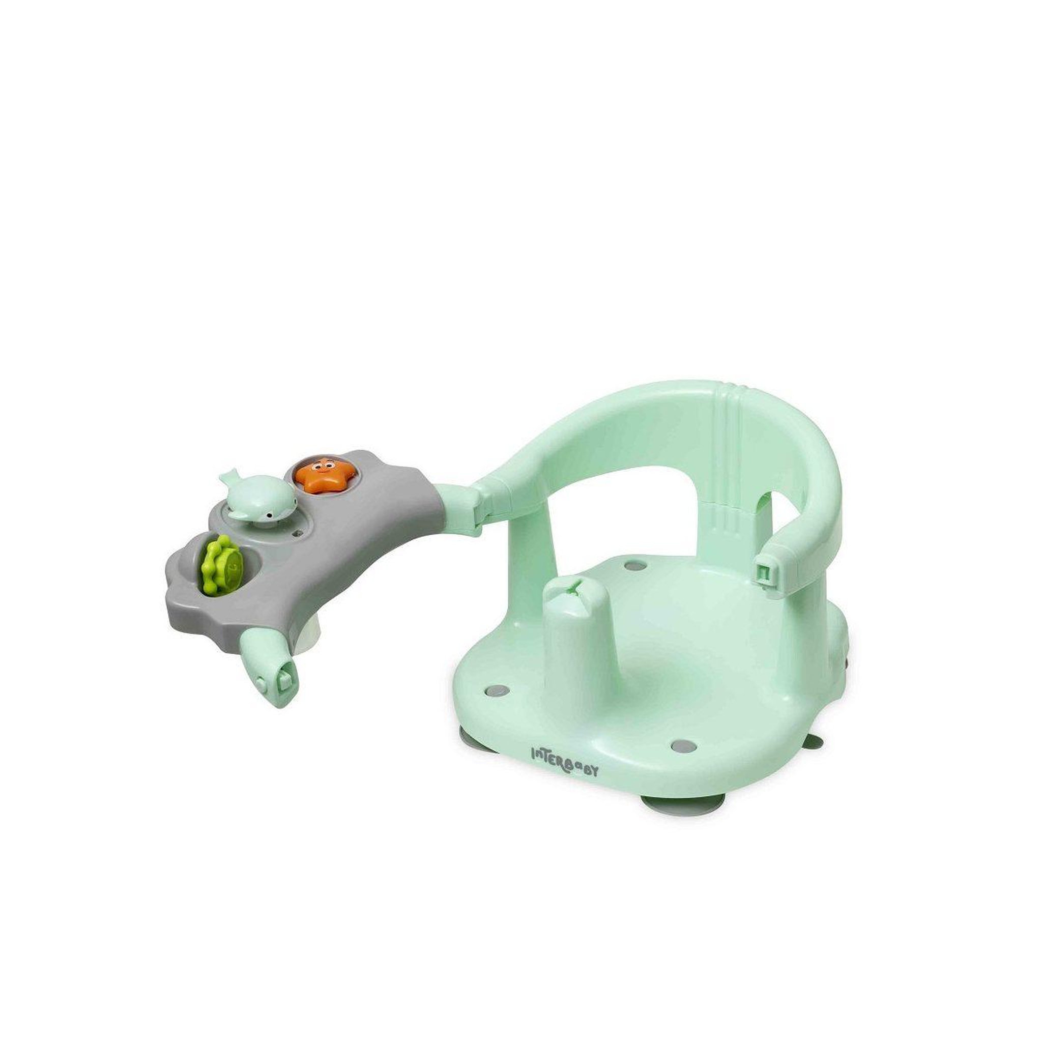 Voir la diapositive 4 : INTERBABY Siège de bain bébé  à ventouses - vert - maintien dans la baignoire