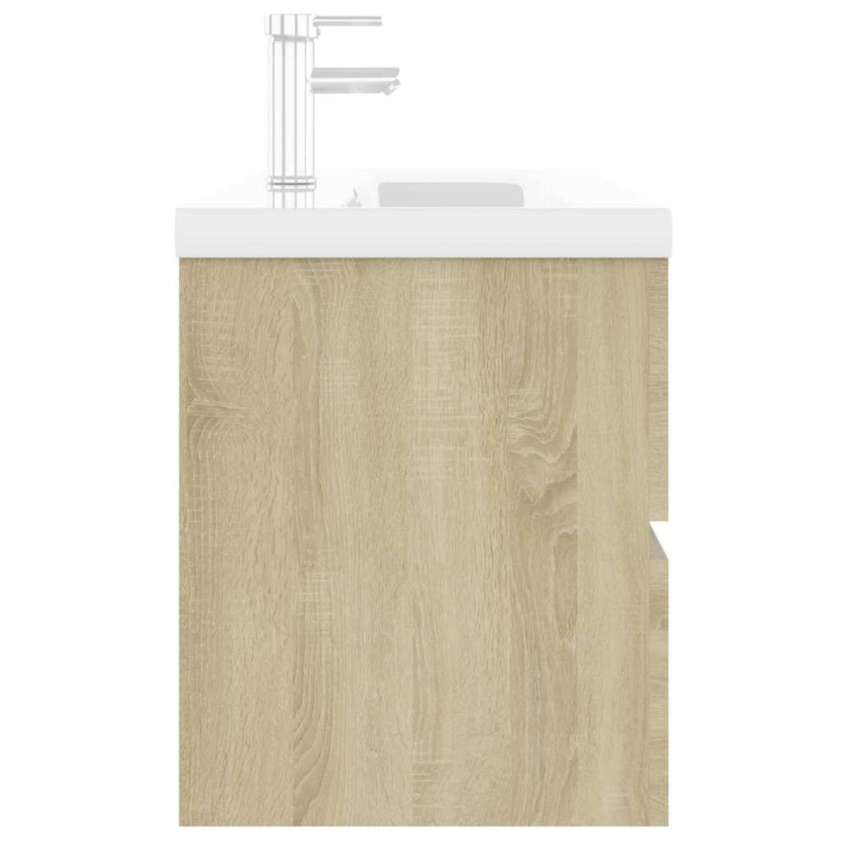 VIDAXL Armoire d'evier lavabo integre chene sonoma bois d'ingenierie