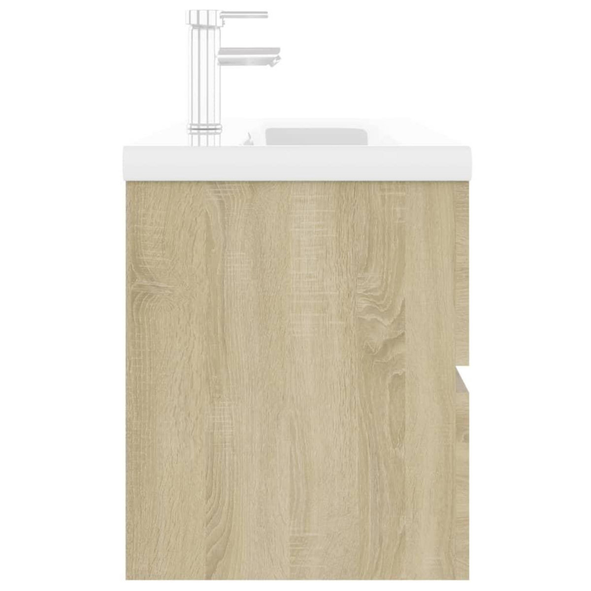 VIDAXL Armoire d'evier lavabo integre chene sonoma bois d'ingenierie