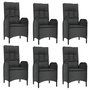 Voir la diapositive 4 : VIDAXL Ensemble a manger jardin et coussins 7 pcs Noir et gris Rotin
