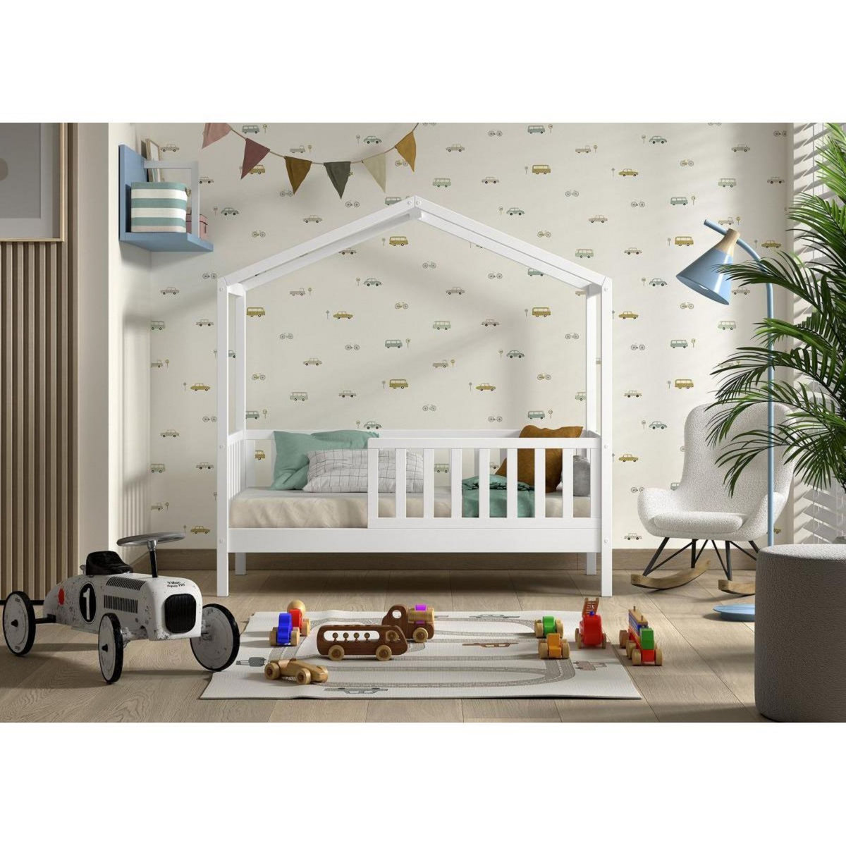 Vipack Lit cabane Dallas 70x140 blanc