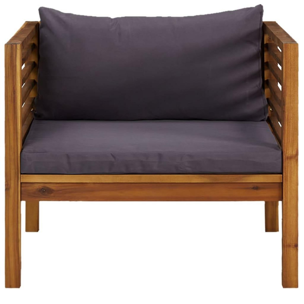 VIDAXL Chaise de jardin avec coussins gris fonce Bois d'acacia massif