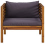 Voir la diapositive 3 : VIDAXL Chaise de jardin avec coussins gris fonce Bois d'acacia massif