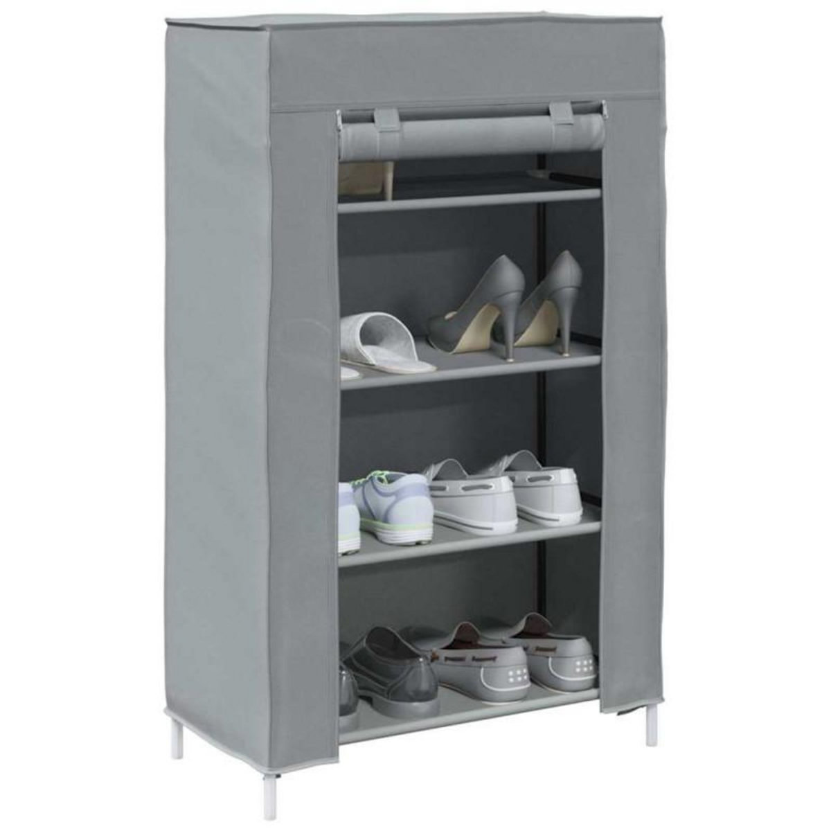 VIDAXL Meuble à chaussures gris 60,5x30x97 cm tissu non tissé