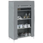 VIDAXL Meuble à chaussures gris 60,5x30x97 cm tissu non tissé