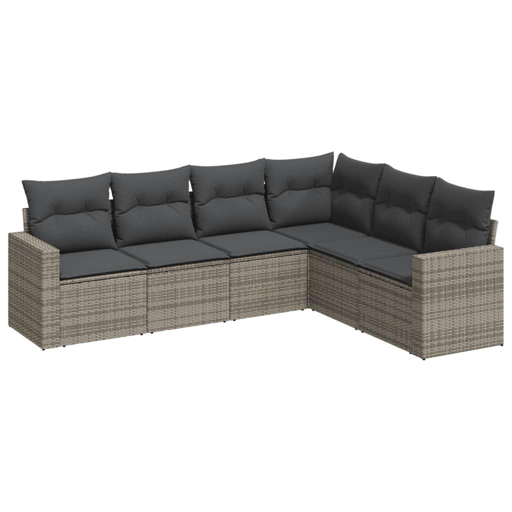 Voir la diapositive 2 : VIDAXL Salon de jardin 6 pcs avec coussins gris resine tressee