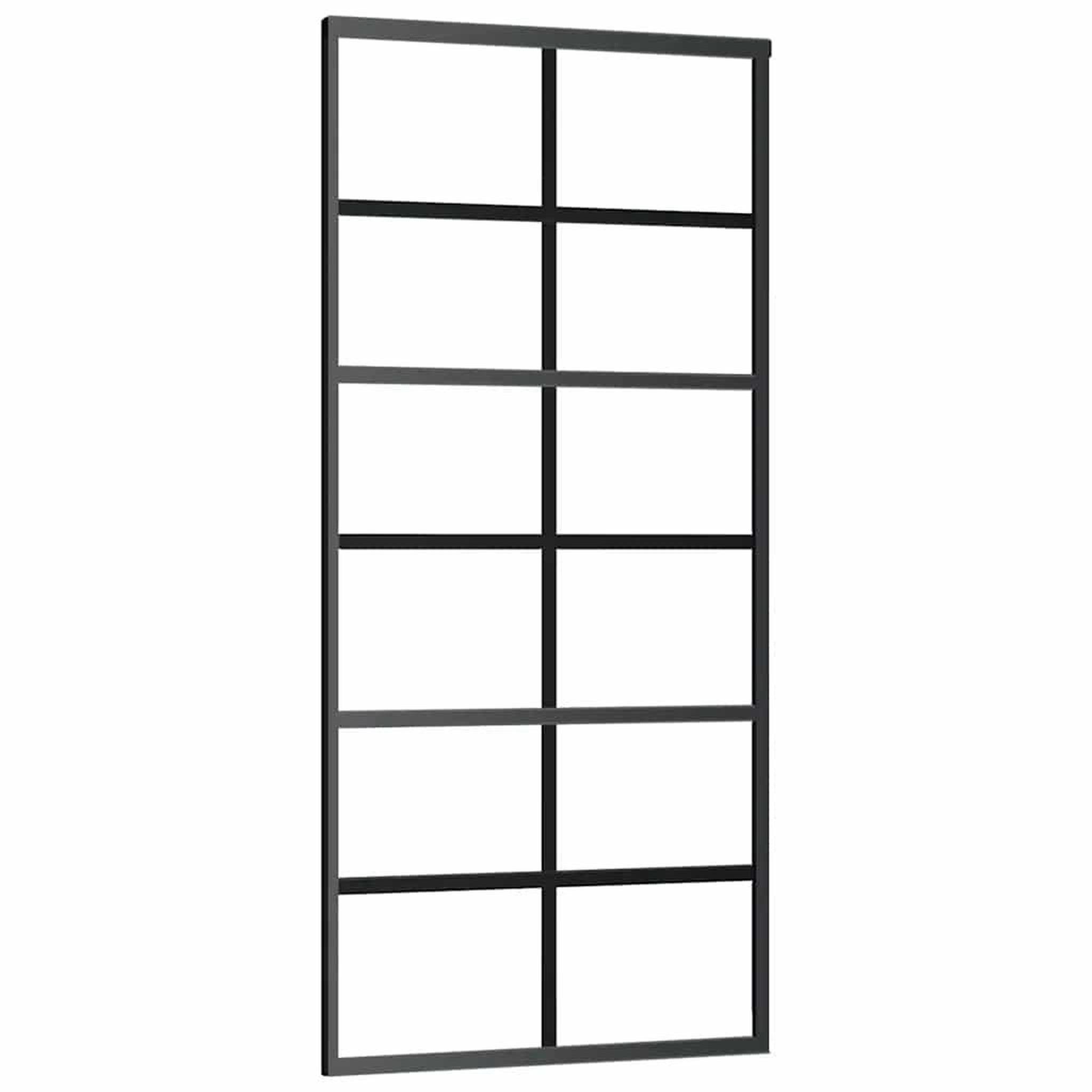 Voir la diapositive 5 : VIDAXL Porte coulissante kit de quincaillerie noir 90x205 cm verre ESG