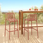 Voir la diapositive 2 : Rendez vous déco Lot de 2 chaises de bar de jardin 76 cm en plastique terracotta-Duli