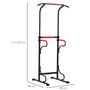 Voir la diapositive 3 : HOMCOM Station de musculation multifonctions barre de traction chaise romaine hauteur réglable acier noir rouge