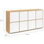Voir la diapositive 5 : ID MARKET Buffet casier 139 cm CASSIE 8 portes blanc et bois