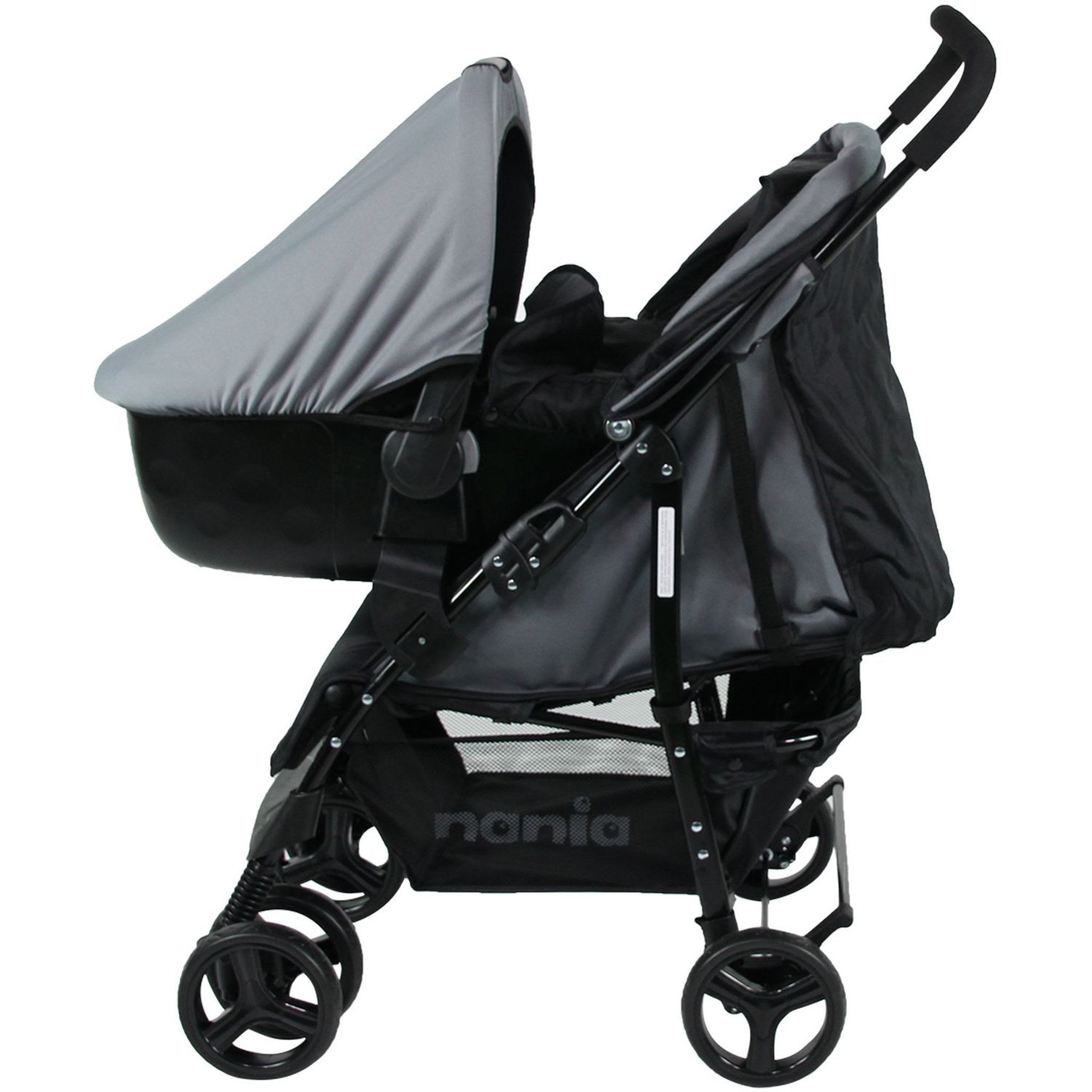Voir la diapositive 3 : NANIA Poussette combinée TEXAS + siège auto + nacelle + sac à langer et habillage pluie