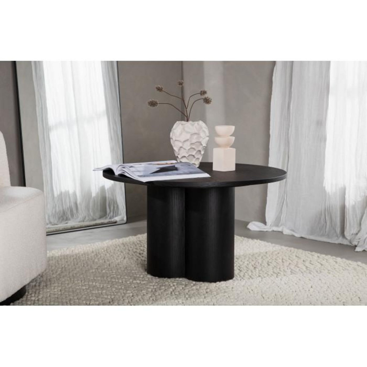 Paris Prix Table Basse Ronde  Olivia  80cm Noir