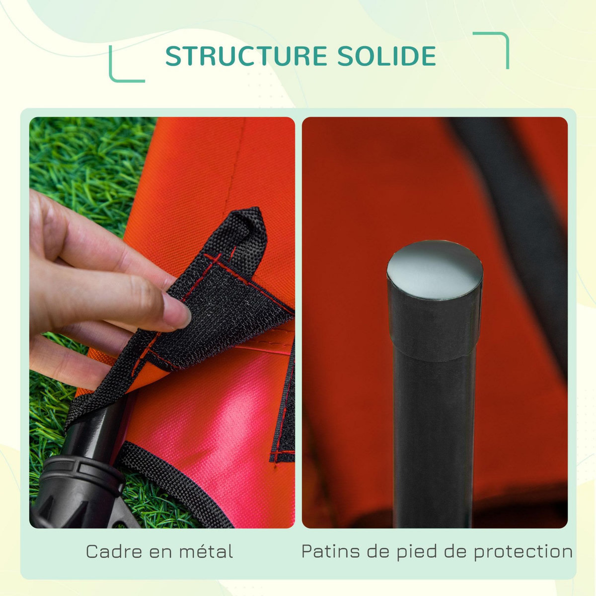 PAWHUT Lit surélevé pour chien chat dim. 61L x 46l x 18H cm avec sac métal époxy tissu oxford textilène micro-perforé rouge noir