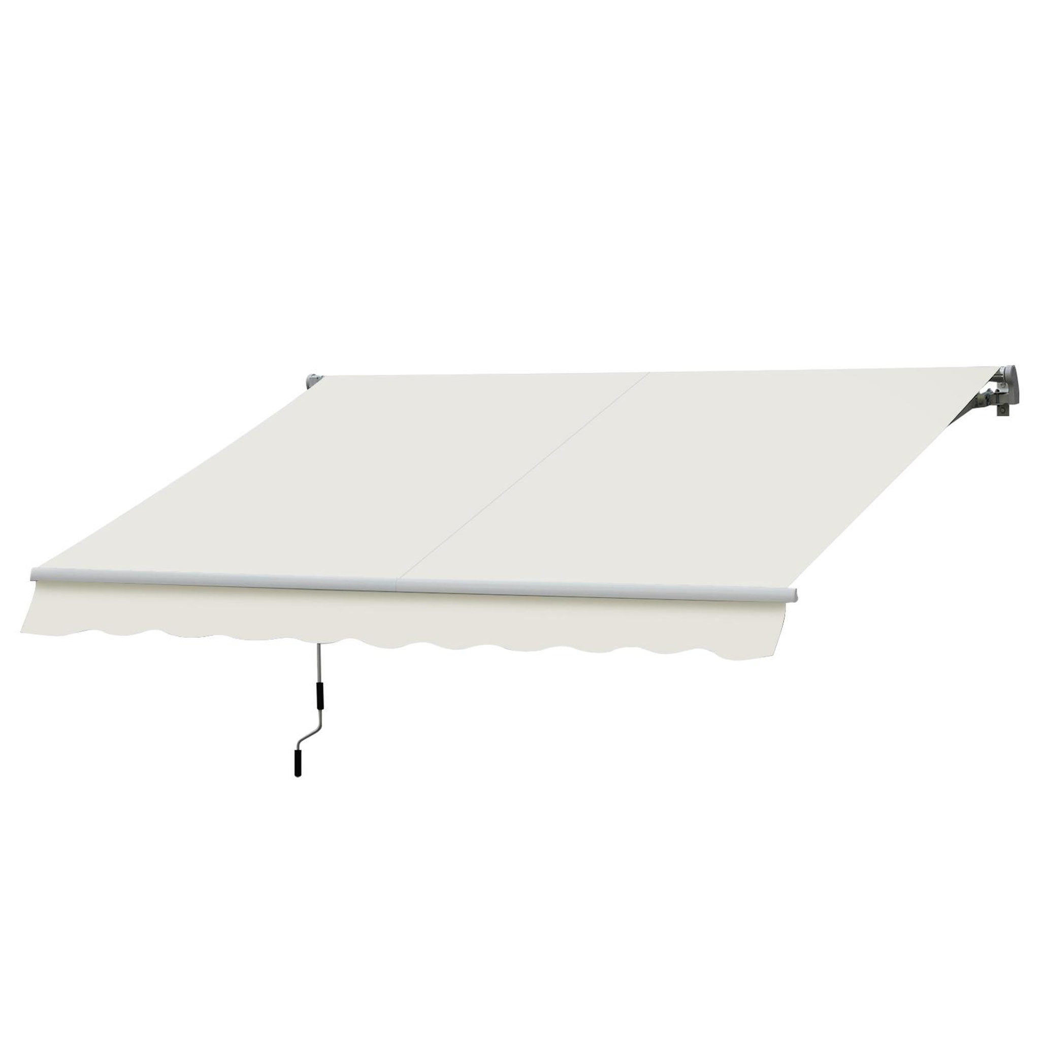 OUTSUNNY Store banne manuel rétractable aluminium polyester imperméabilisé 3L x 2,5l m crème