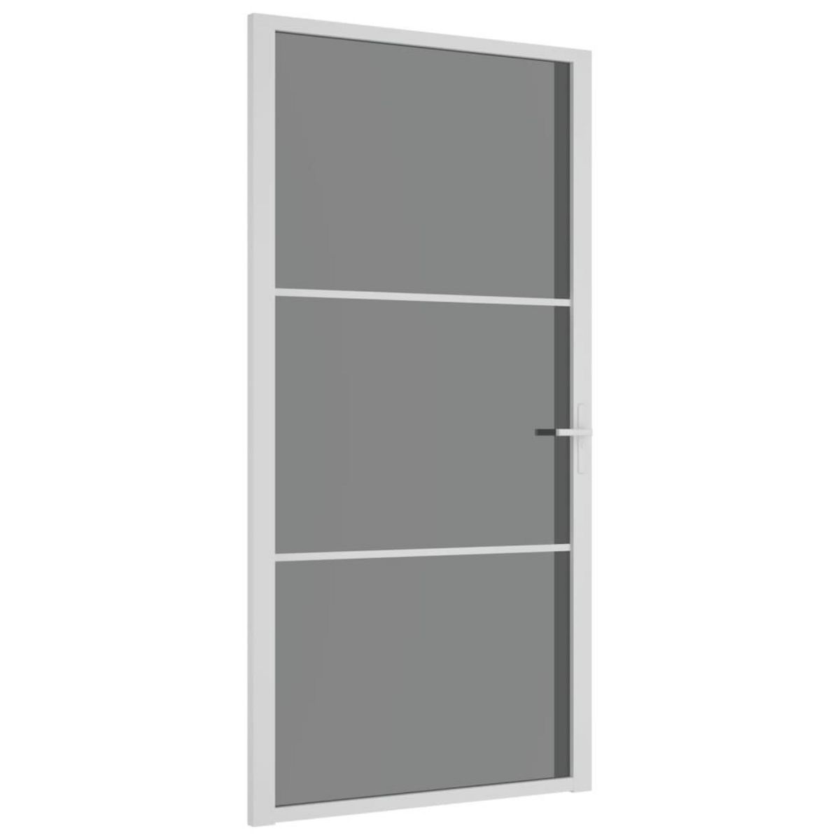 VIDAXL Porte interieure 102,5x201,5 cm Blanc Verre ESG et aluminium