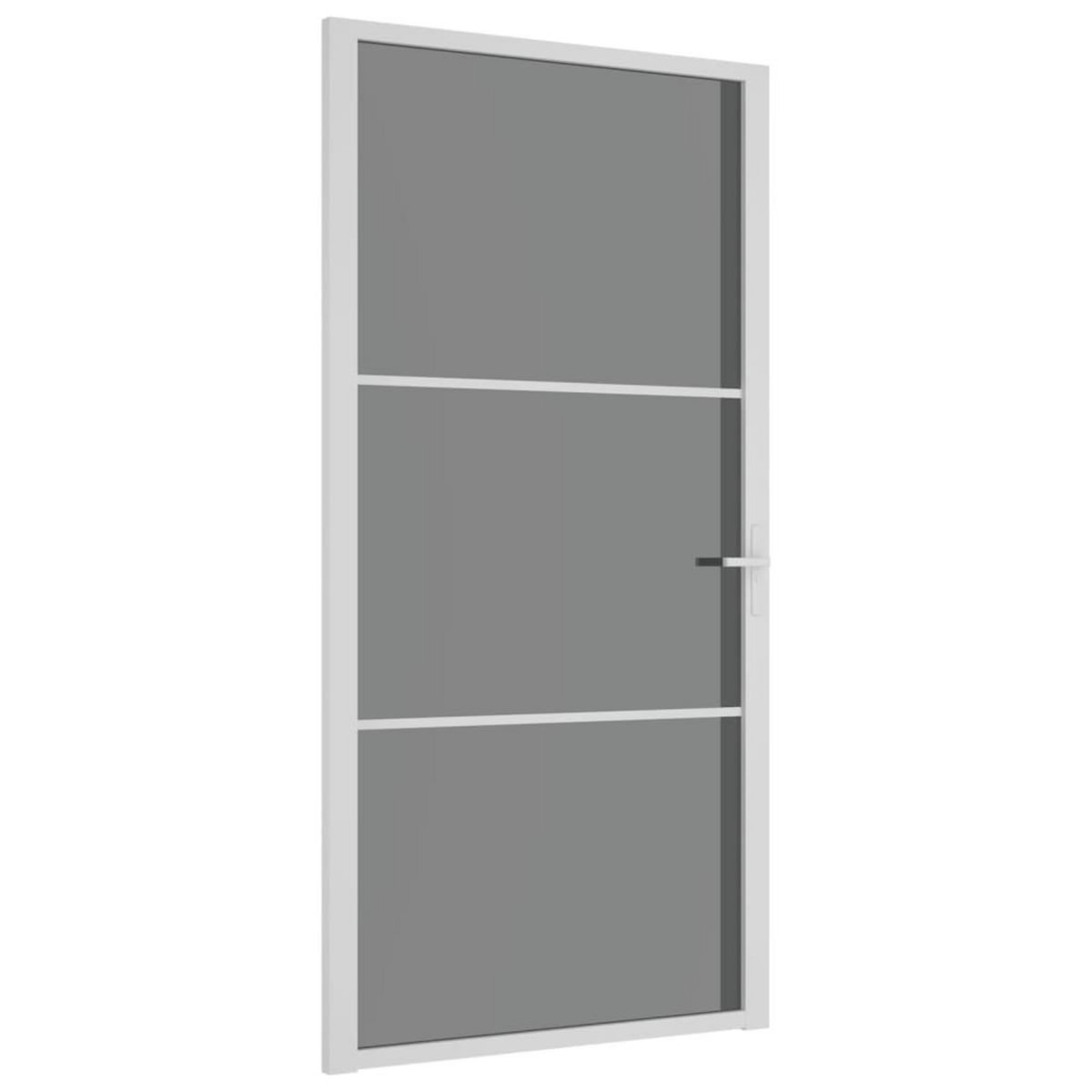VIDAXL Porte interieure 102,5x201,5 cm Blanc Verre ESG et aluminium