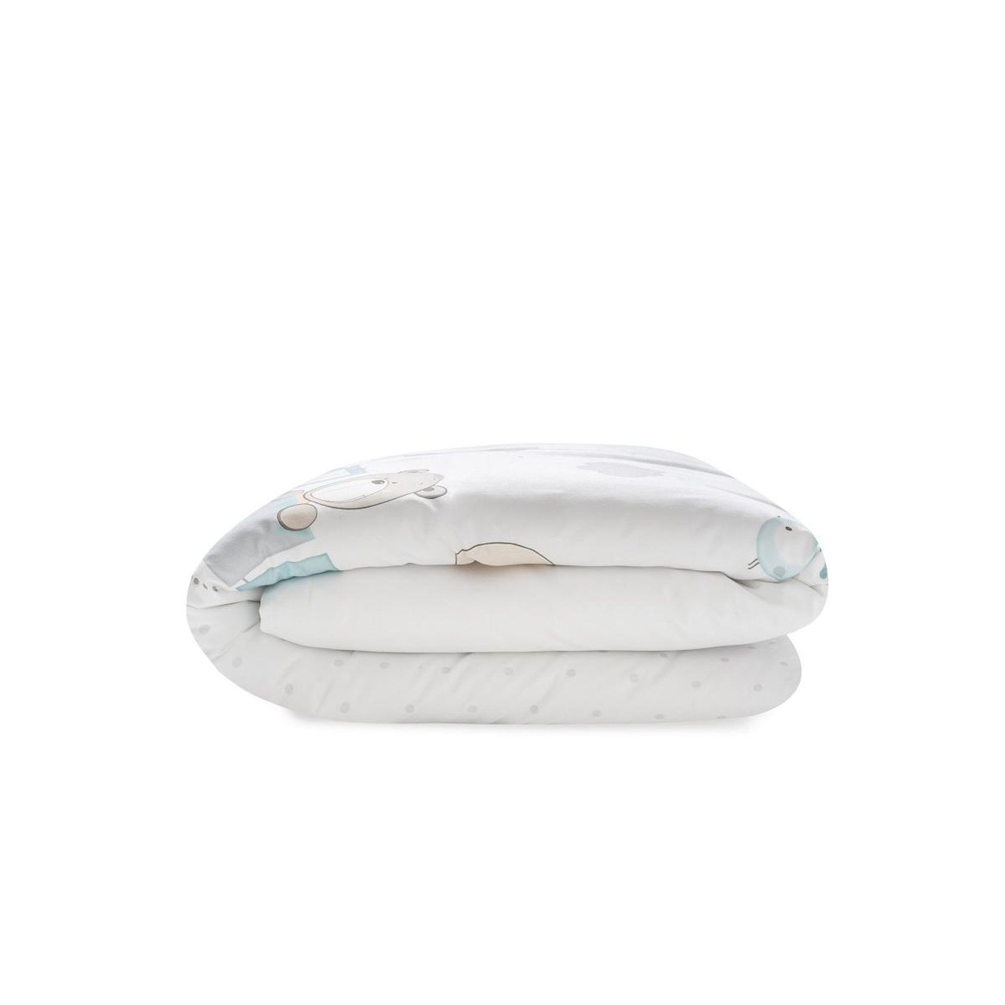 Voir la diapositive 2 : INTERBABY Parure de lit 2 Pcs. Cotton Musseline Jirafa Tren Vert Menthe