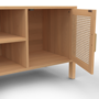 Voir la diapositive 6 : ID MARKET Meuble TV 110 cm EDHEN 2 portes avec cannage