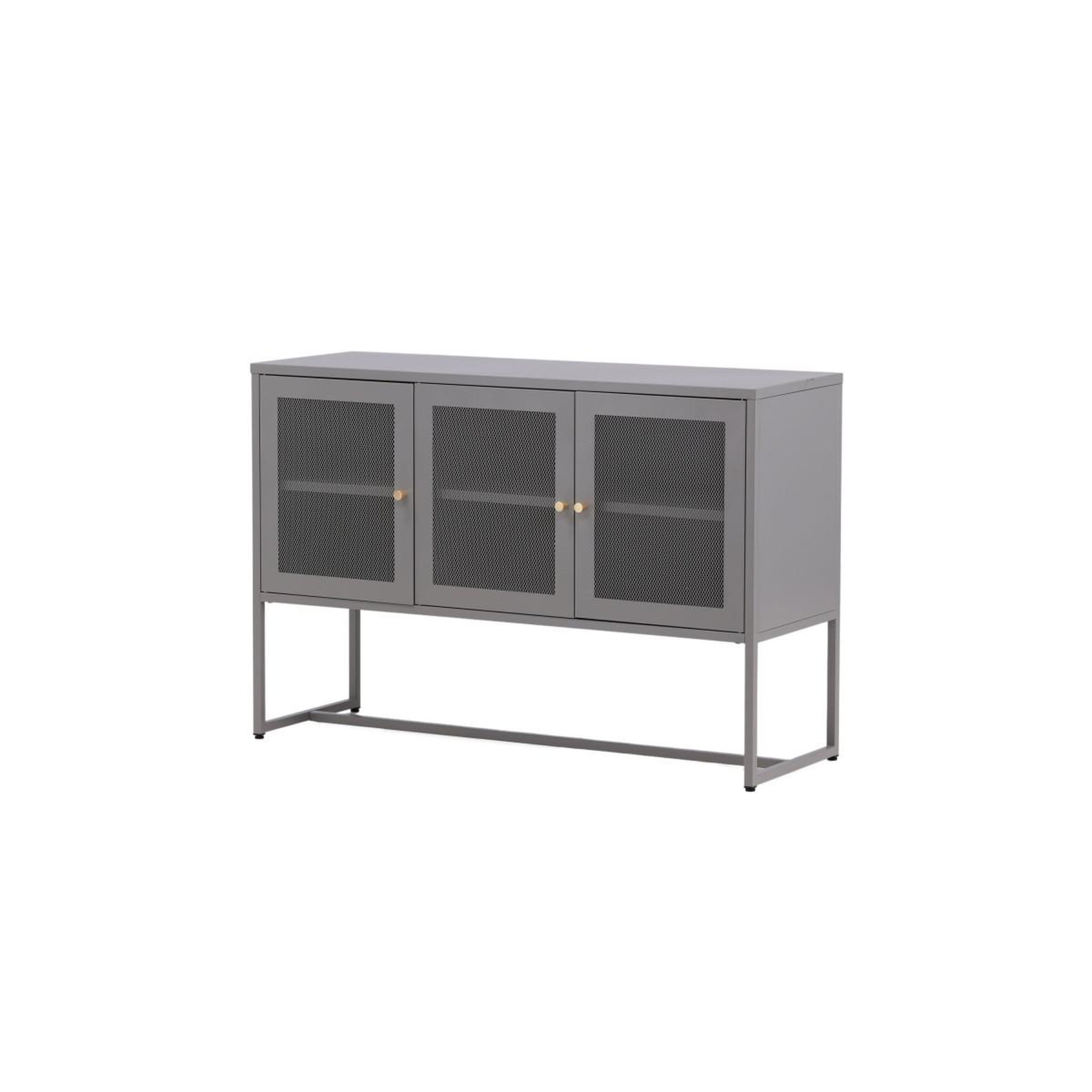 Voir la diapositive 3 : Paris Prix Bahut 3 portes en métal  malla  120cm gris clair