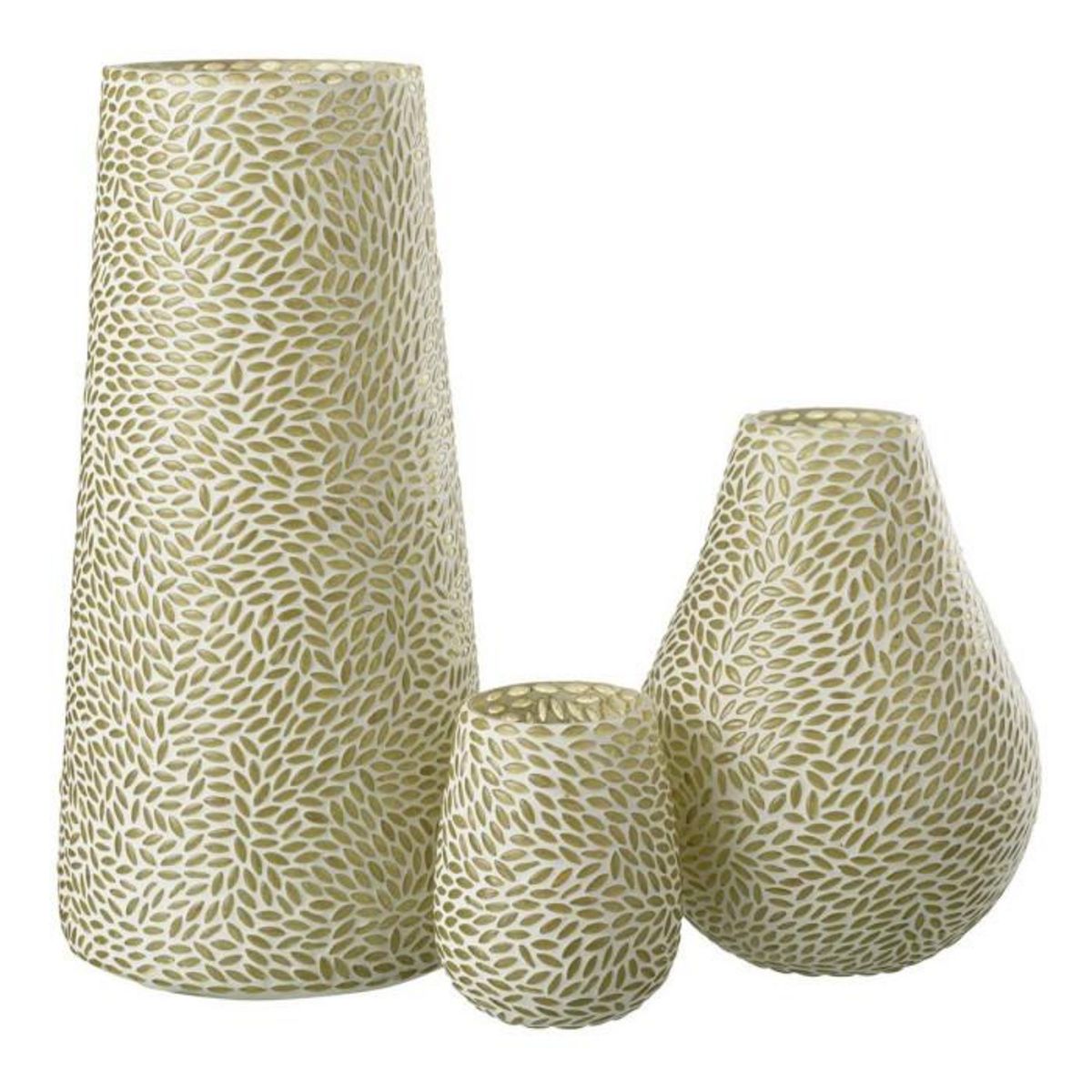 Paris Prix Vase Mosaïque en Verre  Mira  22cm Blanc & Vert