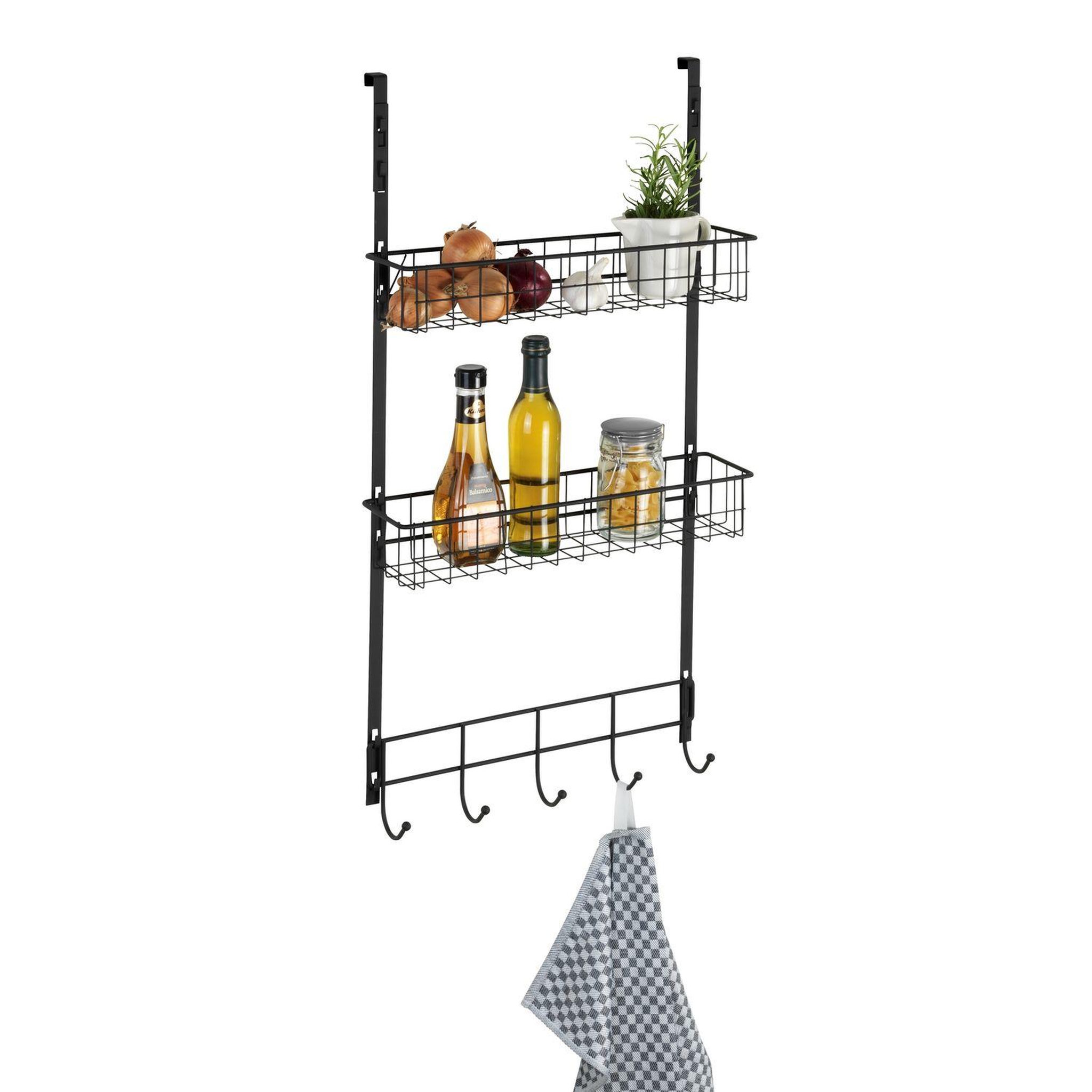 Voir la diapositive 2 : Wenko Etagère de cuisine de porte gala - l. 39 x h. 75 cm - noir