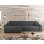 Voir la diapositive 3 : BEST MOBILIER Artemisa - canapé d'angle réversible 5 places convertible avec coffre en velours côtelé