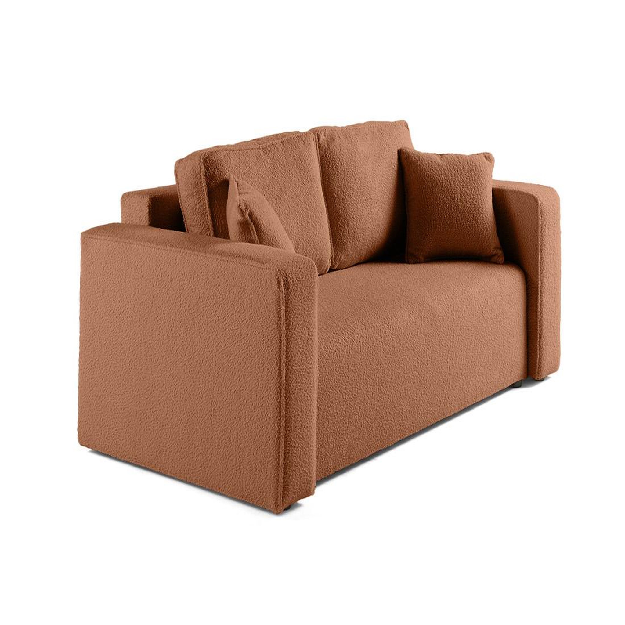 Voir la diapositive 3 : BEST MOBILIER Topaze - canapé droit 2 places - en tissu bouclette