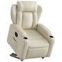Voir la diapositive 3 : VIDAXL Fauteuil inclinable electrique creme similicuir