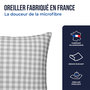 Voir la diapositive 4 : COLAS NORMAND Oreiller moelleux aux motifs vichy 60x60 cm