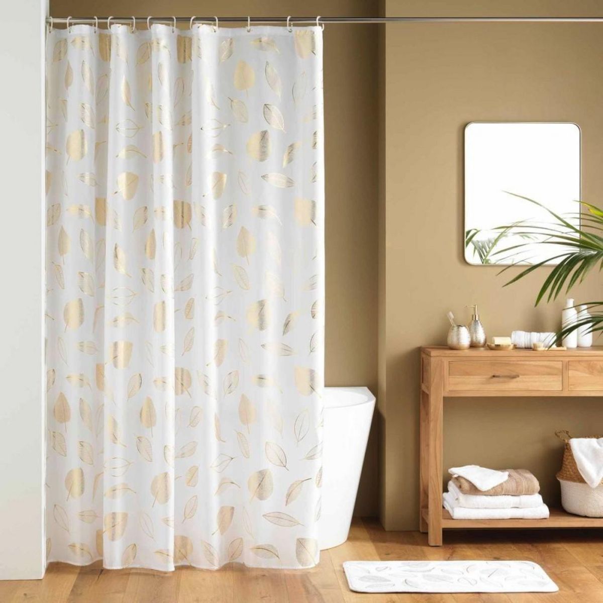 Douceur d'Intérieur Rideau de douche 180x200 JOYA avec 12 anneaux