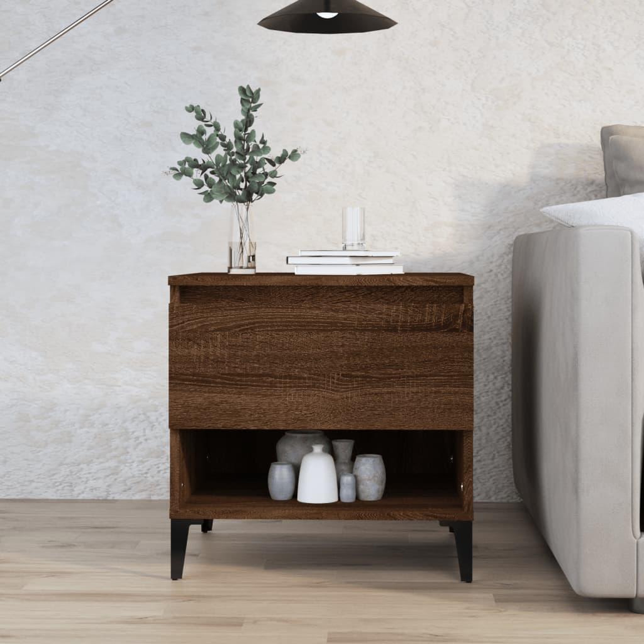 Voir la diapositive 1 : VIDAXL Table d'appoint Chene marron 50x46x50 cm Bois d'ingenierie