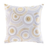 Paris Prix Housse de Coussin Imprimé Métallisé  Eclipse  40x40cm Naturel