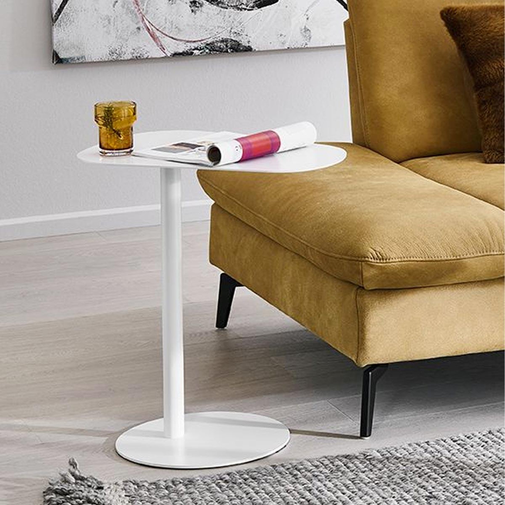Voir la diapositive 4 : Paris Prix Table d'appoint design  conrad  60cm blanc
