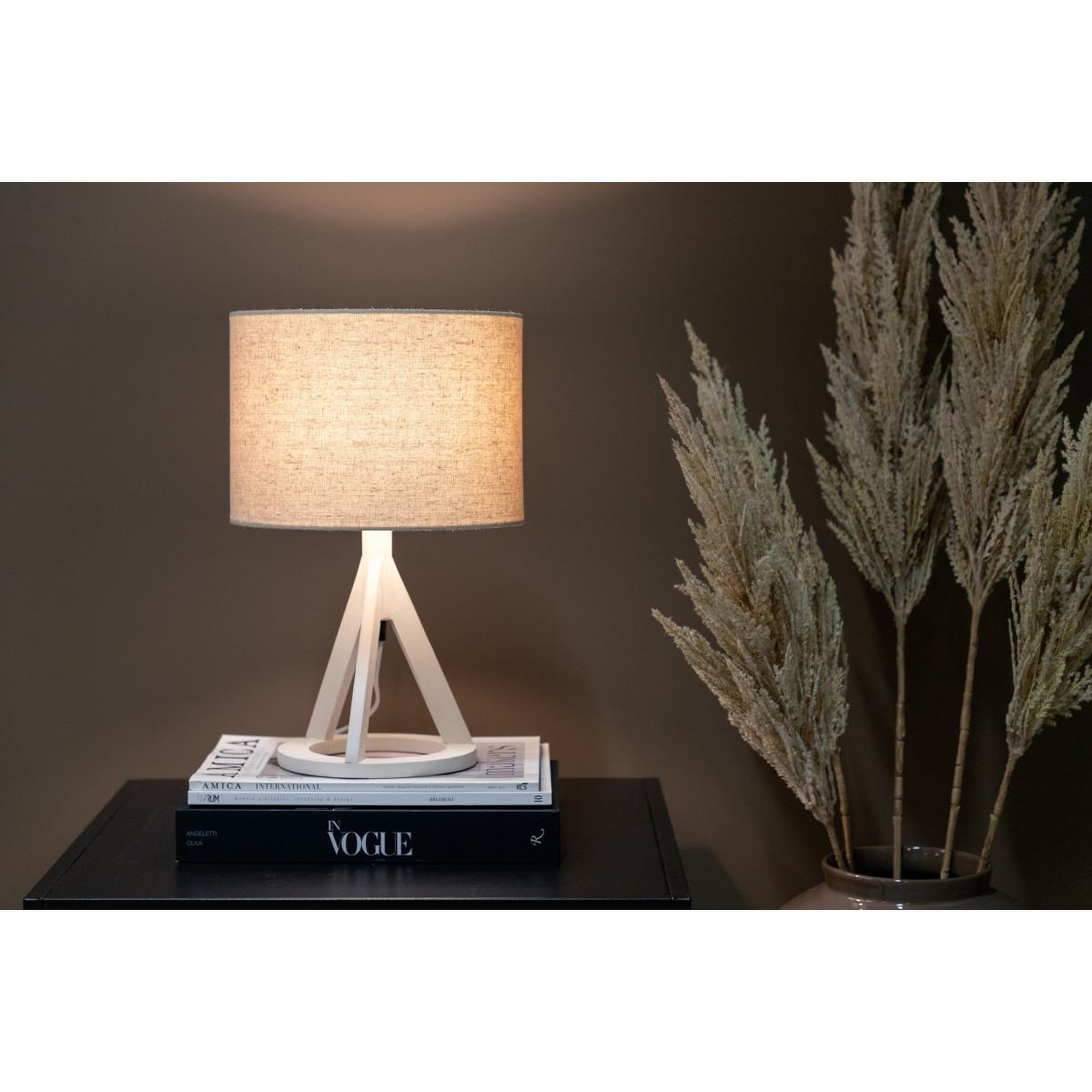 Voir la diapositive 5 : Paris Prix Lampe à poser en bois  kona  51cm blanc