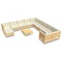 Voir la diapositive 2 : VIDAXL Salon de jardin 12 pcs avec coussins creme Bois de pin